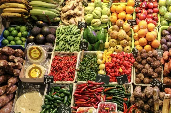 Verduras en un mercado